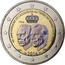 Luxembourg, 2 Euro, 50th Anniversary - Accession of Grand-Duc Jean, Iridescent