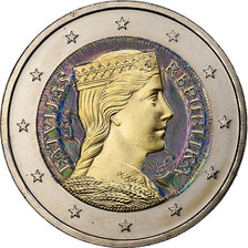 Latvia, 2 Euro, Iridescent, 2014, Stuttgart, Bi-Metallic, MS(63)