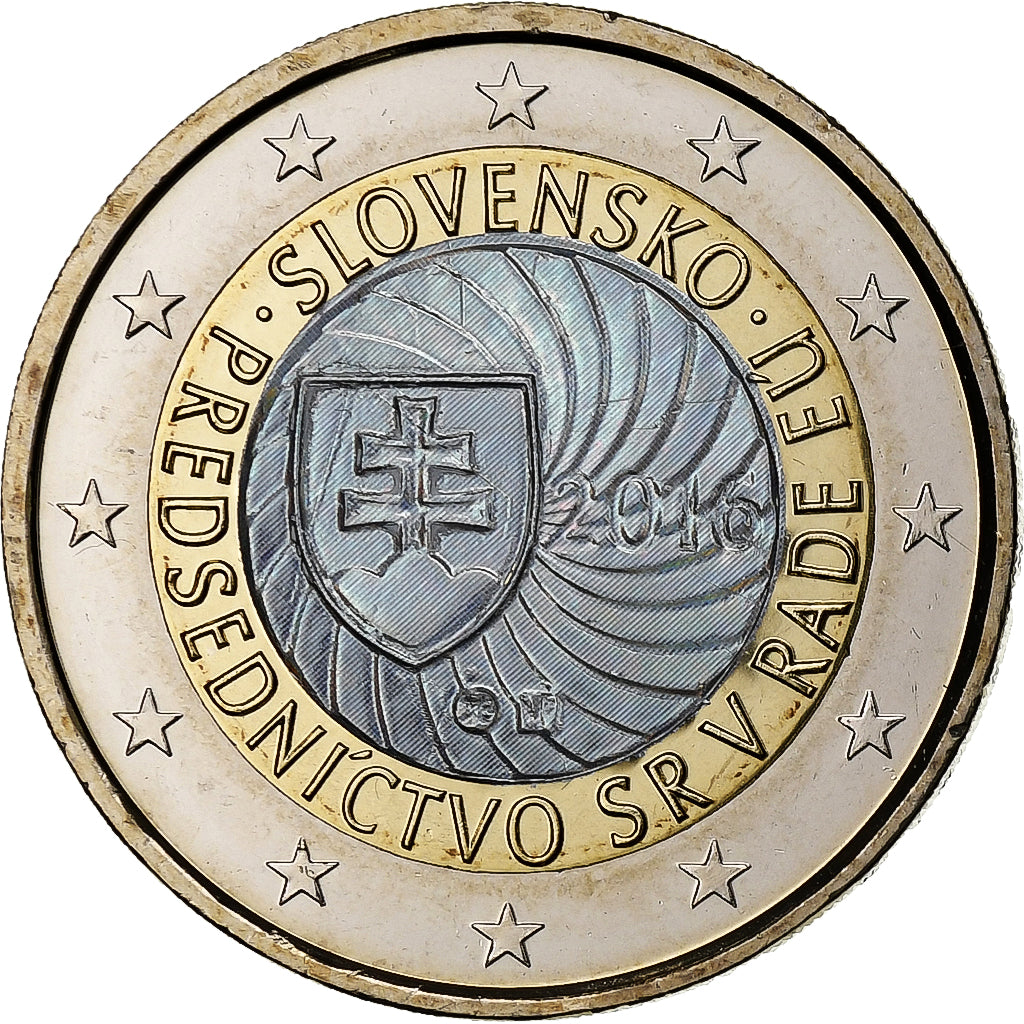 Slowakei, 2 Euro, présidence de l'UE, Iridescent, 2016, Kremnica, Bi-Metallic