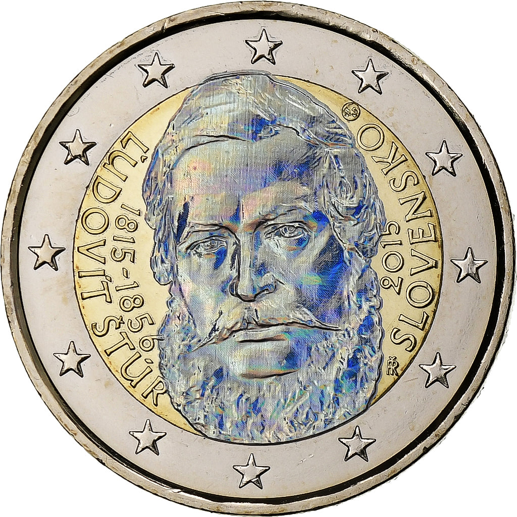 Slovaquie, 2 Euro, Ľudovít Štúr, Iridescent, 2015, Kremnica, Bimétallique