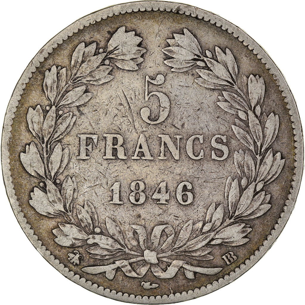 Coin, France, Louis - Philippe, 5 Francs, 1846, Strasbourg, VF(20-25), Silver