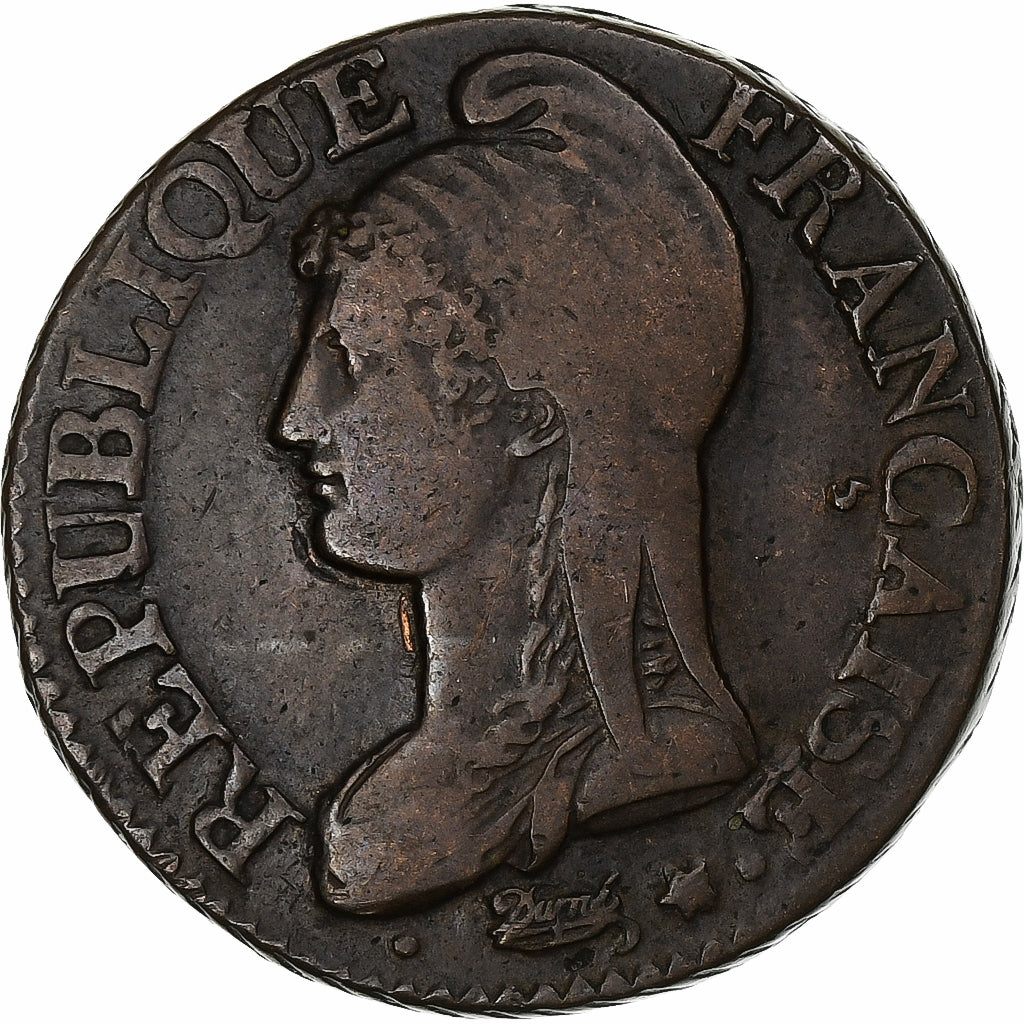 France, 5 Centimes, Dupré, AN 5, Limoges, Copper, VF(20-25), Gadoury:126