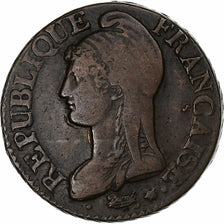 France, 5 Centimes, Dupré, AN 5, Limoges, Copper, VF(20-25), Gadoury:126