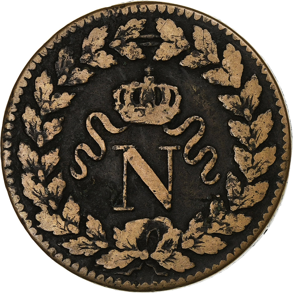 Frankreich, Napoleon I, 10 Centimes, 1815, Strasbourg, Kupfer, S, Gadoury:195