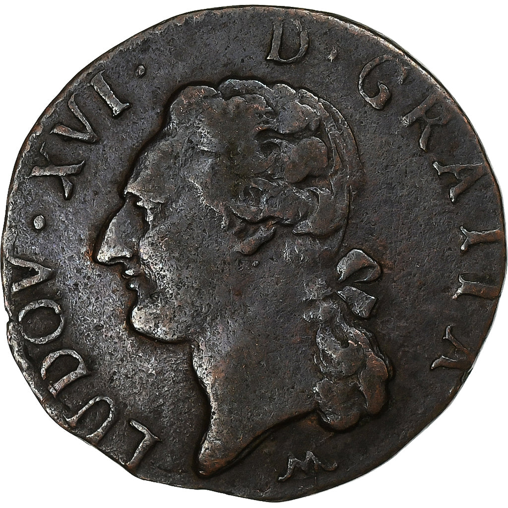 Frankreich, Louis XVI, 1/2 Sol, 1778, Montpellier, Kupfer, S
