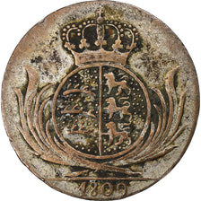 Kingdom of Württemberg, Friedrich I, 6 Kreuzer, 1809, Billon, SS