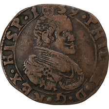 French States, Artois, Philippe IV, Liard, 1639, Arras, Copper, VF(20-25)