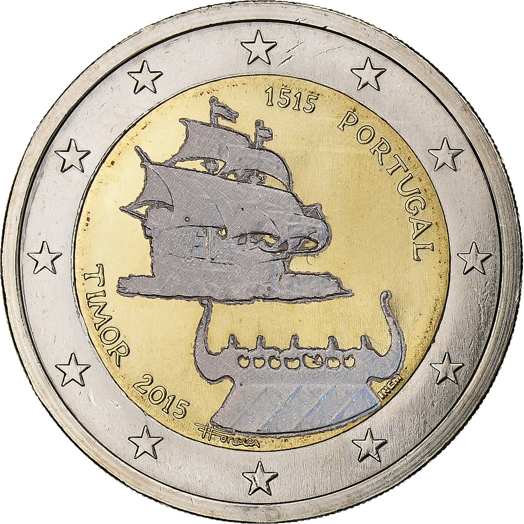 Portugal, 2 Euro, Timor, Iridescent, 2015, Lisbon, Bi-Metallic, UNC-
