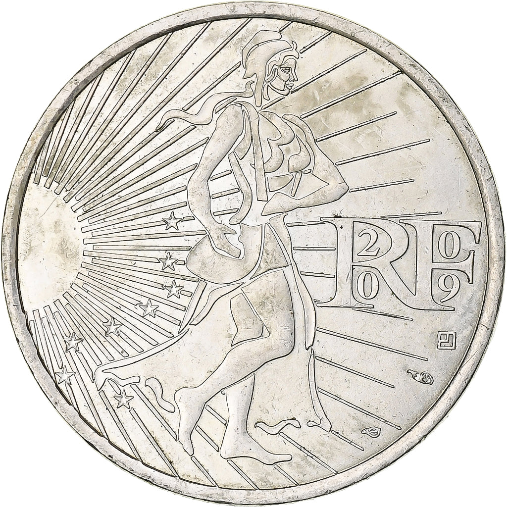 France, 10 Euro, Semeuse, 2009, Pessac, Silver, AU(55-58)
