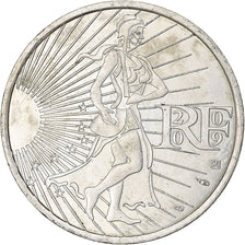 France, 10 Euro, Semeuse, 2009, Pessac, Silver, AU(55-58)