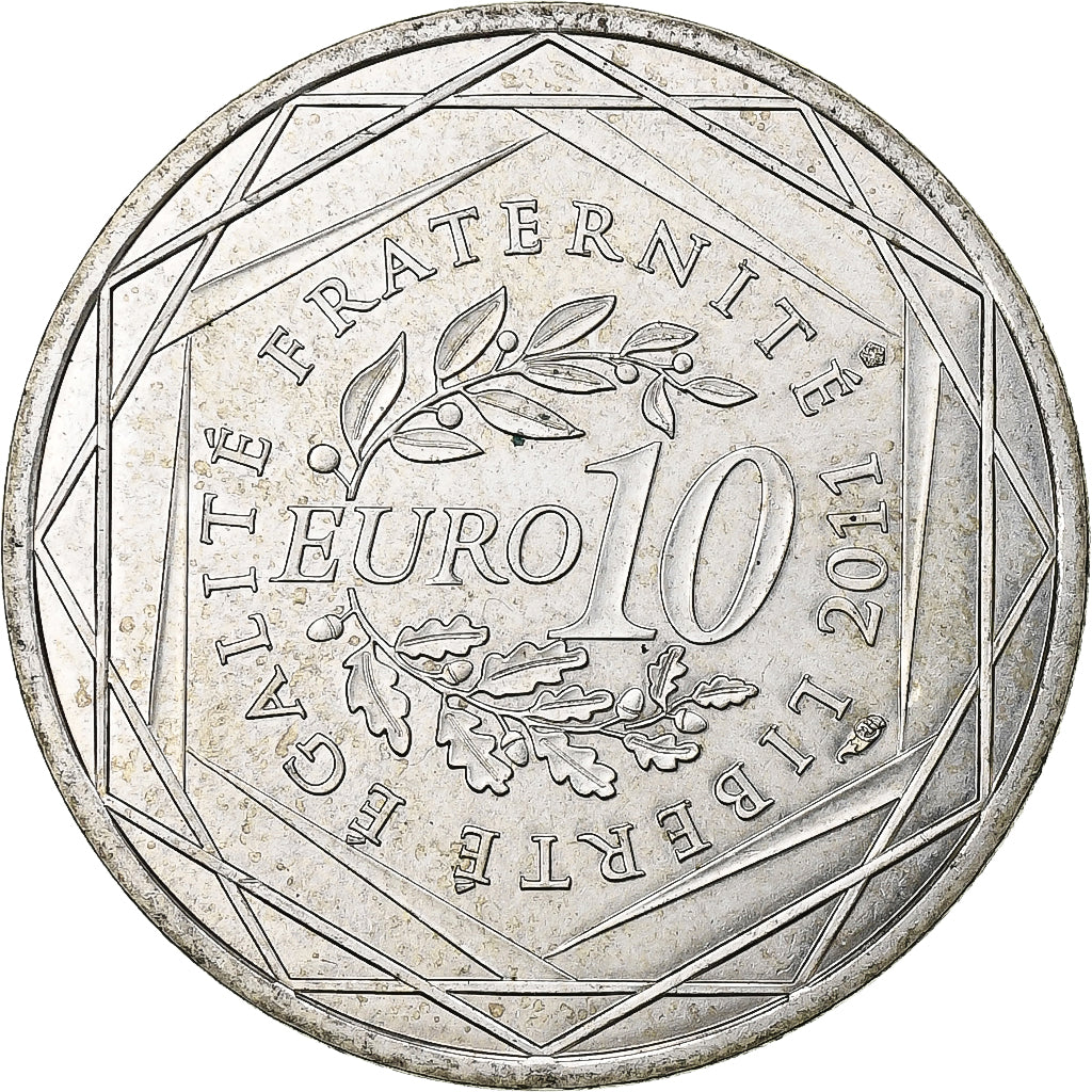 France, 10 Euro, Île-de-France, 2011, Pessac, Silver, MS(60-62)