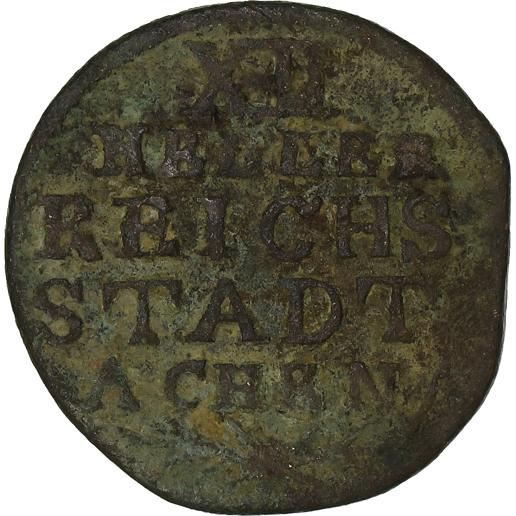 Estados Alemães, City of Aachen, 12 Heller, 1792, Bronze, F(12-15)