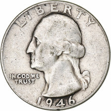 United States, Washington Quarter, 1946, Philadelphia, Silver, VF(20-25)