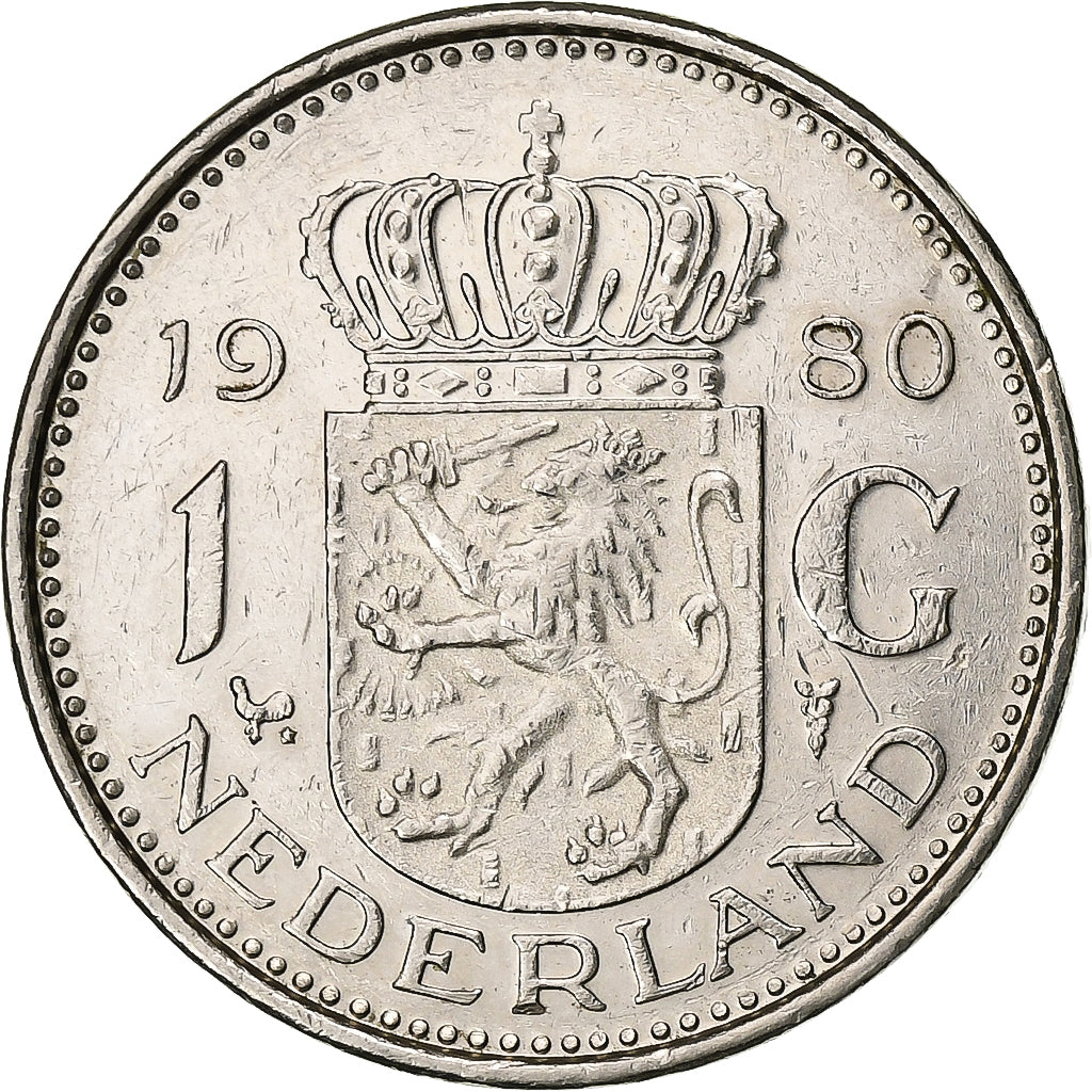 Países Baixos, Juliana, Gulden, 1980, Utrecht, Níquel, AU(55-58)