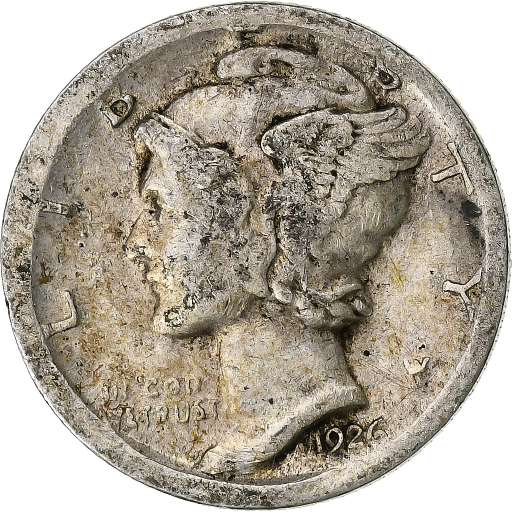 Estados Unidos, Mercury Dime, 1926, Denver, Plata, BC+
