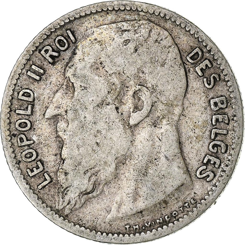 België, Leopold II, Franc, 1904, Brussels, Zilver, FR