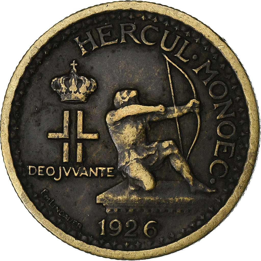 Monaco, Louis II, 50 Centimes, 1926, Poissy, Cupro-Aluminium, VF(20-25)