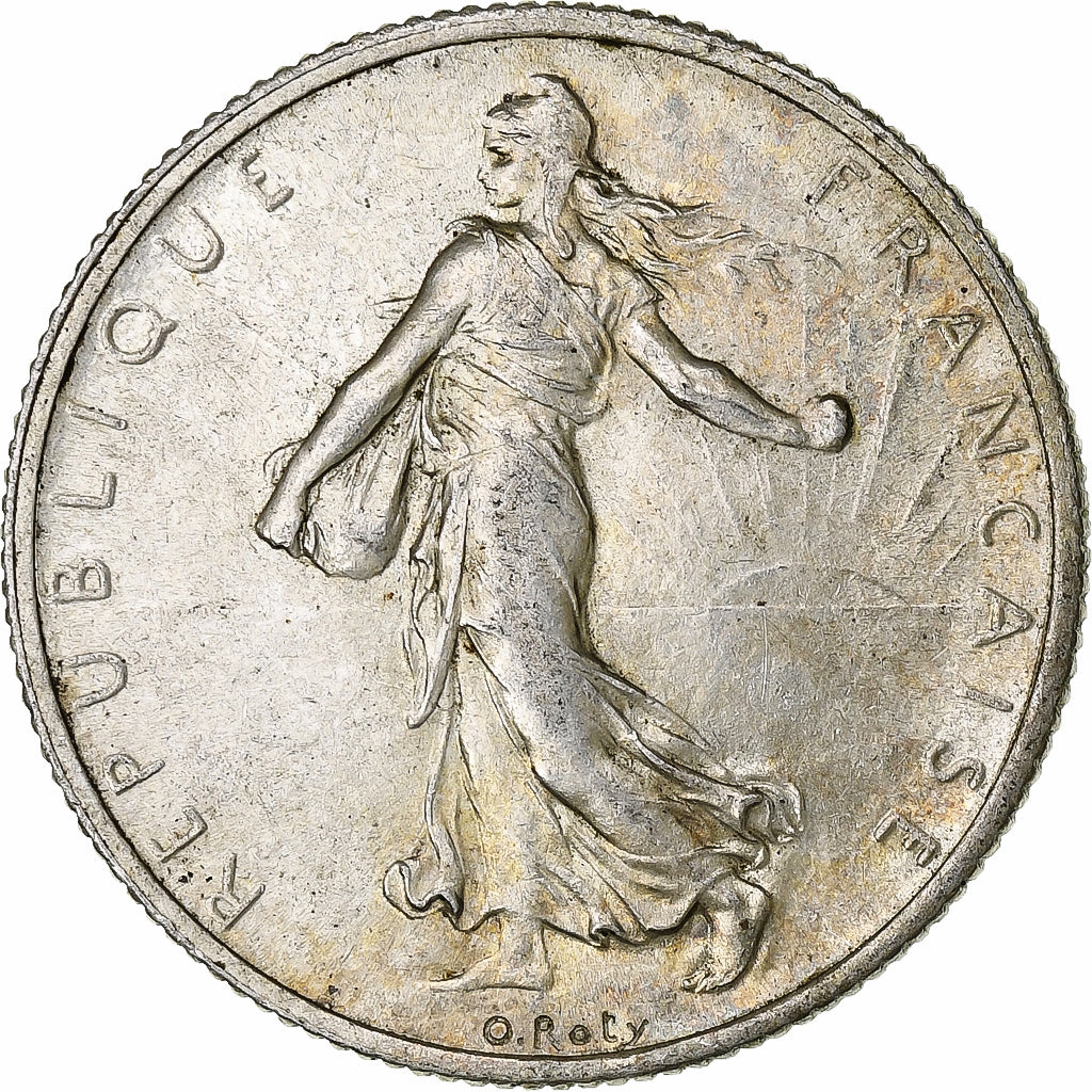 France, 2 Francs, Semeuse, 1917, Paris, Silver, AU(55-58)