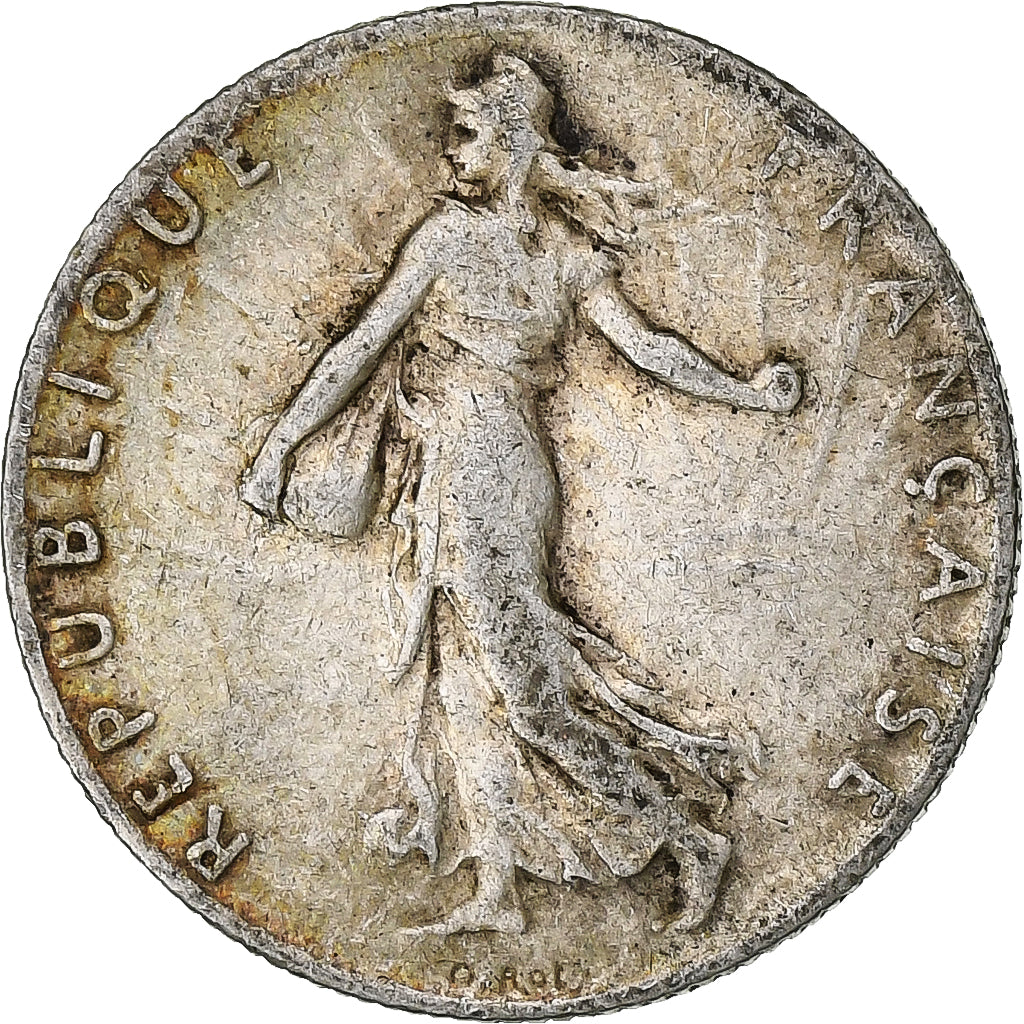France, 50 Centimes, Semeuse, 1916, Paris, Silver, VF(20-25)