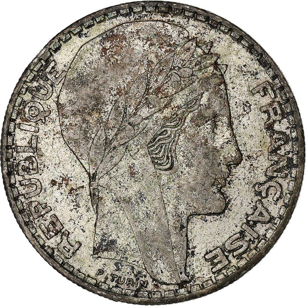 France, 20 Francs, Turin, 1938, Paris, Silver, VF(20-25)