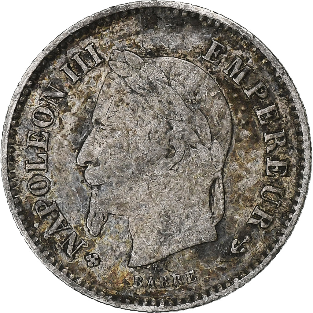 Francia, Napoleon III, 20 Centimes, 1867, Strasbourg, Argento, MB