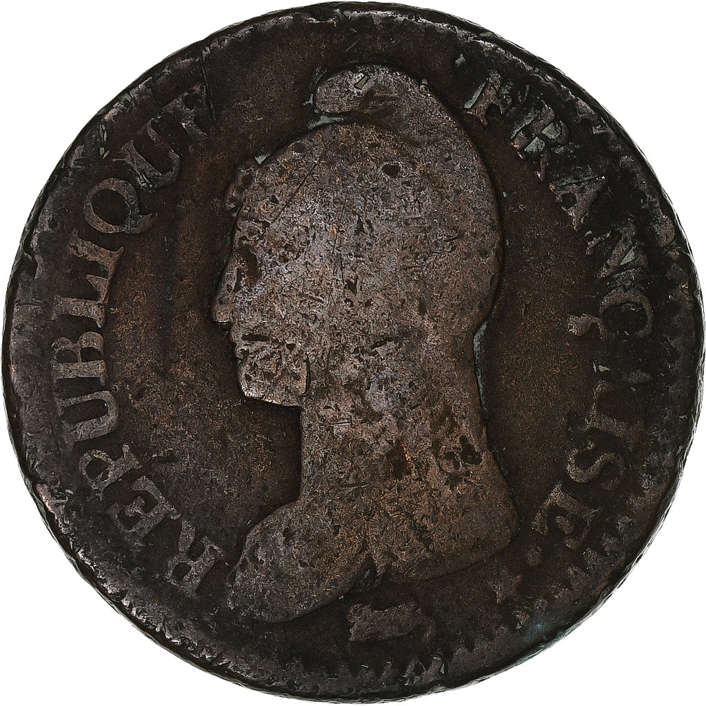 Francja, Decime, Dupré, AN 7, Paris, Miedź, F(12-15)