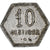 Réunion, 10 Centimes, 1920, Aluminum, VF(30-35)