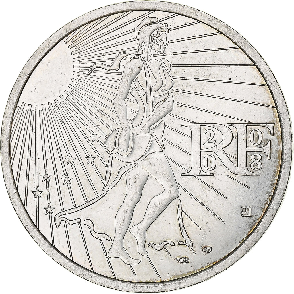 France, 15 Euro, Semeuse, 2008, Pessac, Silver, MS(63)