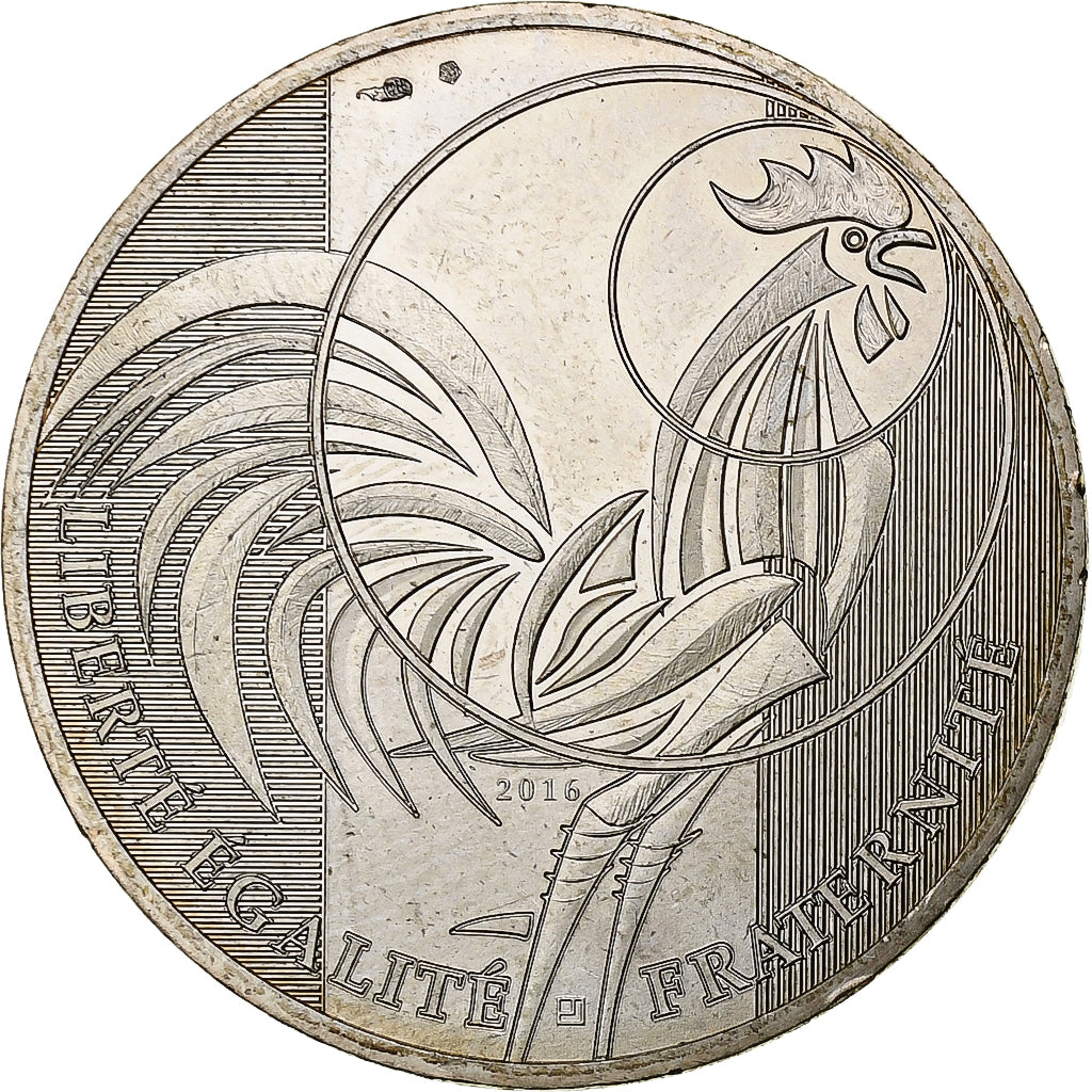 France, 10 Euro, Coq, 2016, Pessac, Billon, MS(63)