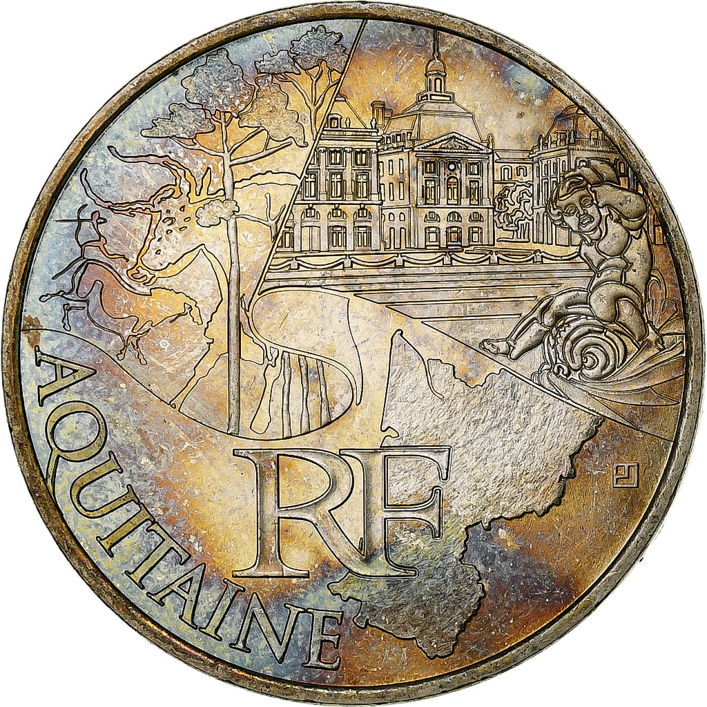 France, 10 Euro, Aquitaine, 2011, Pessac, Silver, MS(60-62)