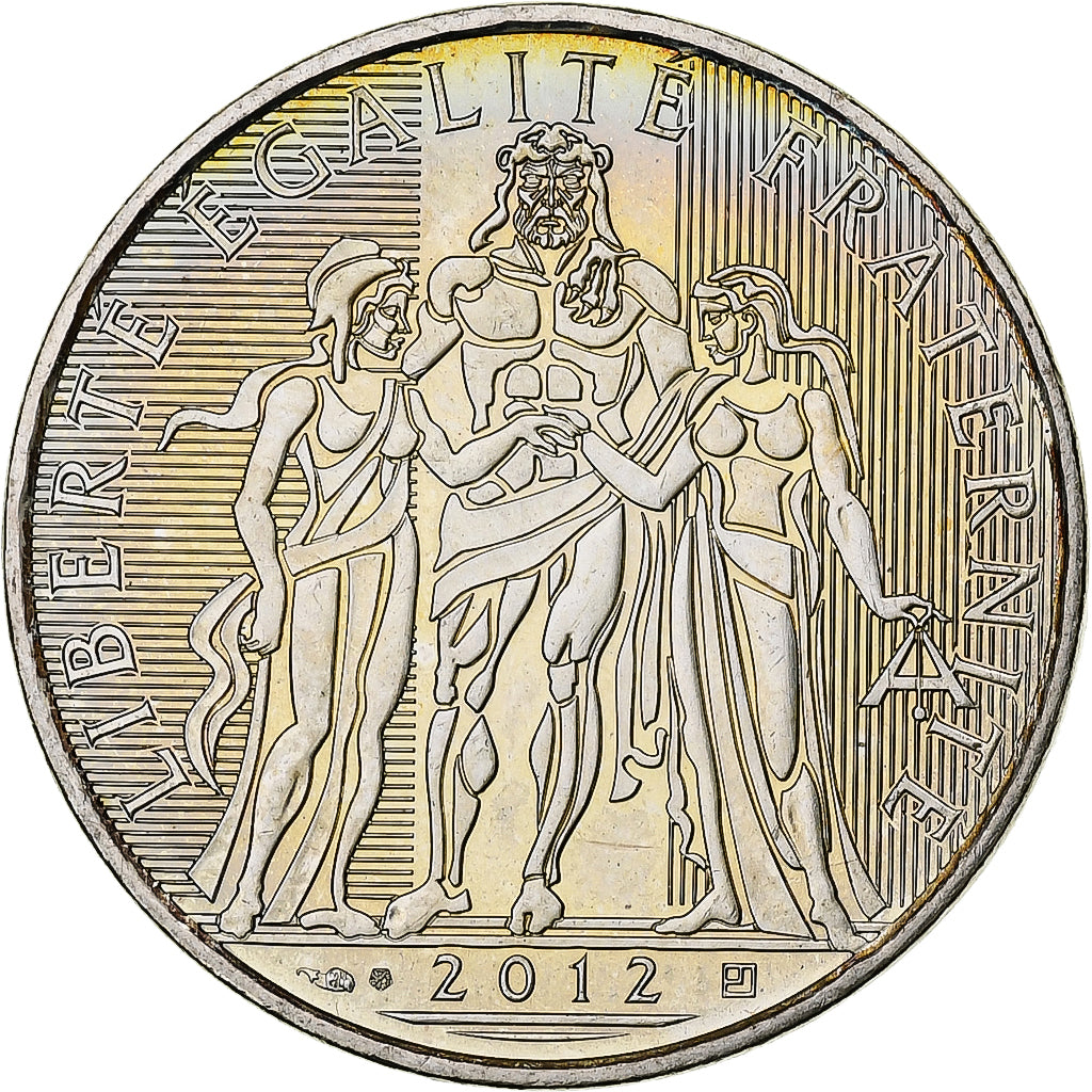 França, 10 Euro, Hercule, 2012, Pessac, Prata, MS(63)