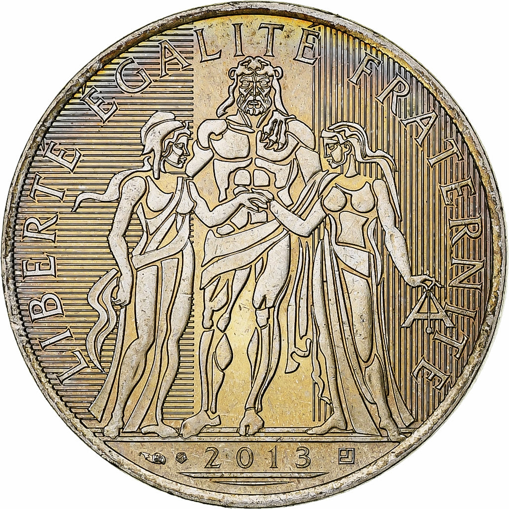 Francja, 10 Euro, Hercule, 2013, Pessac, Srebro, MS(60-62)
