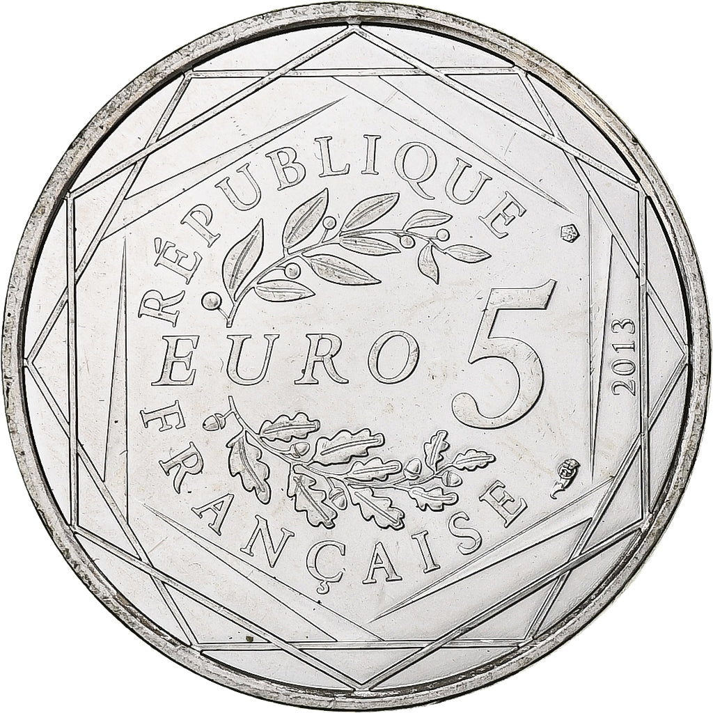 France, 5 Euro, Liberté, 2013, Pessac, Silver, AU(55-58)