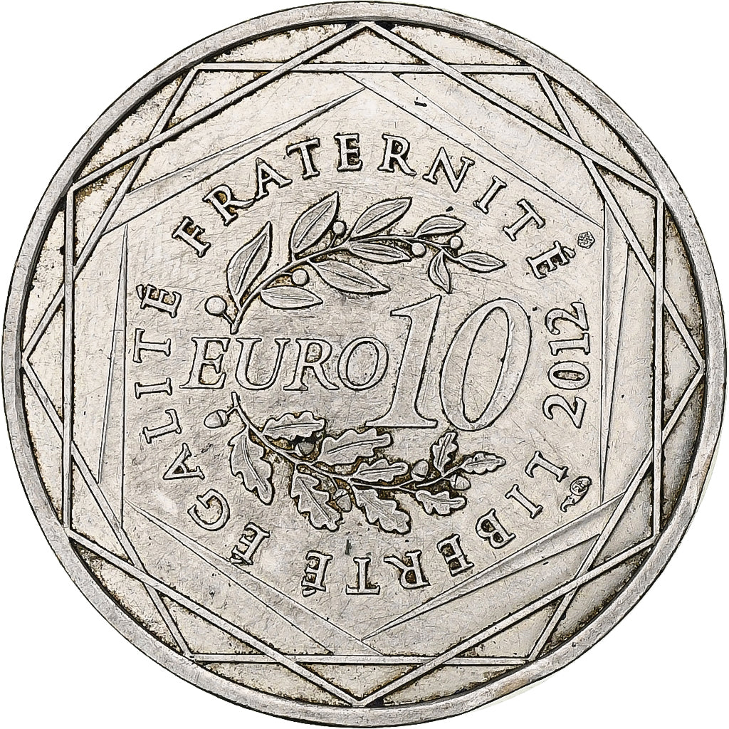 France, 10 Euro, Centre, 2012, Pessac, Silver, MS(60-62)
