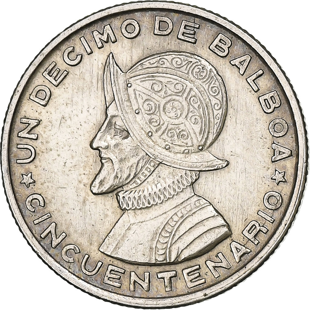 Panama, 1/10 Balboa, 1953, Philadelphia, Silver, AU(55-58)
