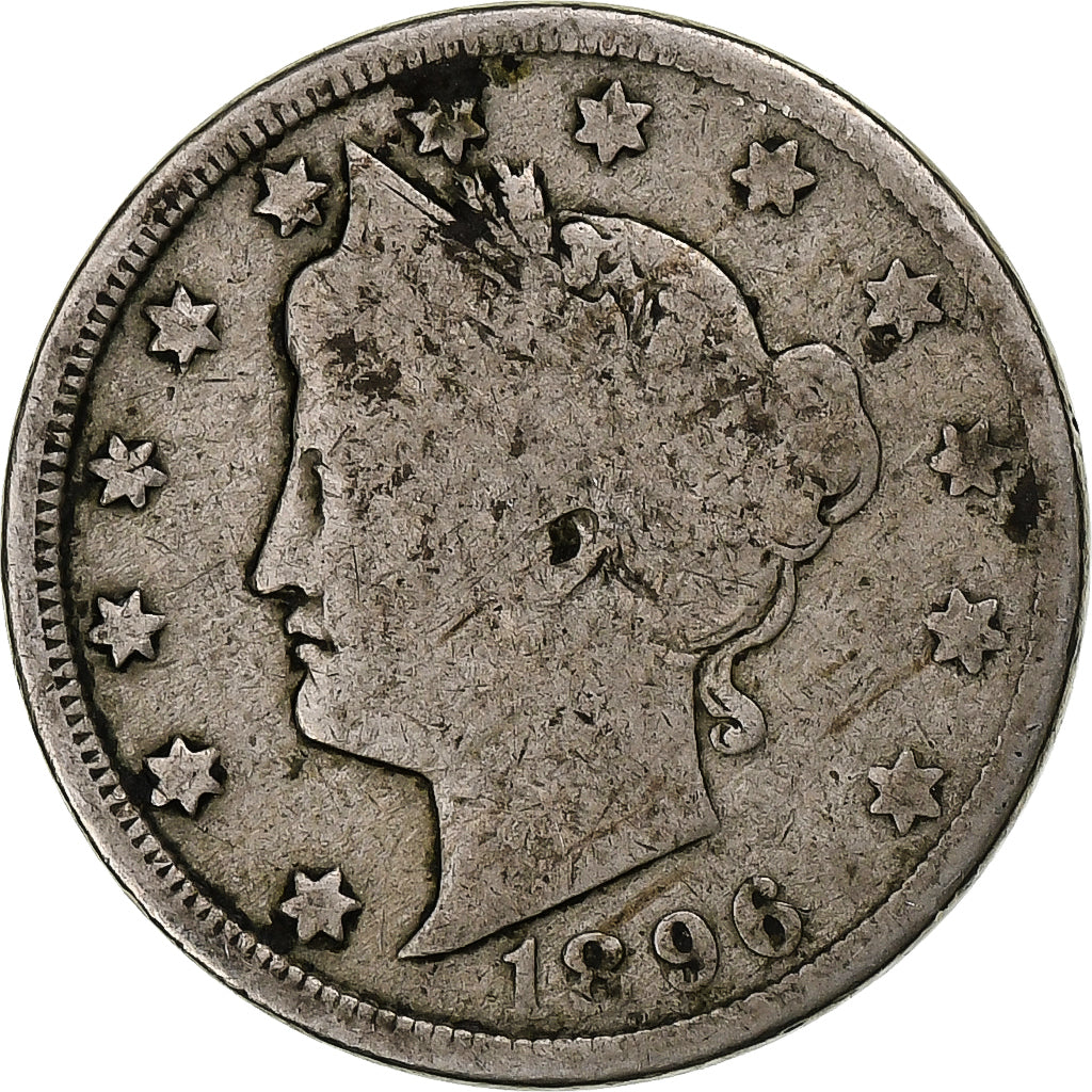Estados Unidos da América, 5 Cents, Liberty, 1896, Philadelphia, Níquel