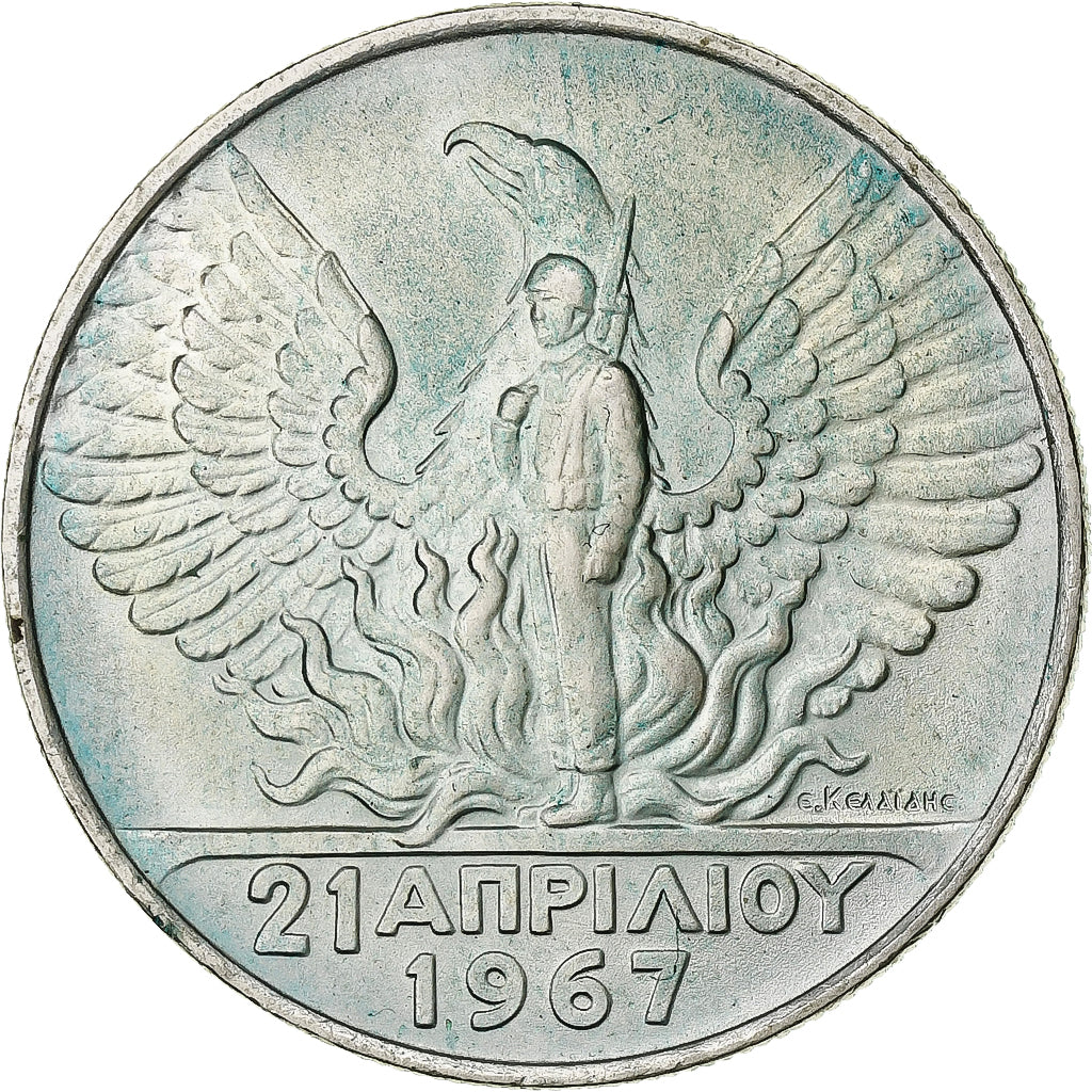Greece, 50 Drachmai, 1970, Kremnica, Silver, AU(50-53)