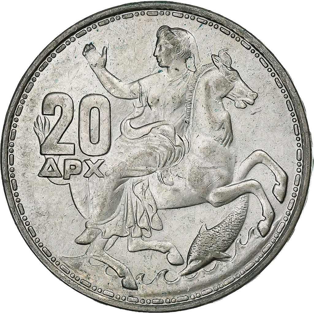 Griekenland, Paul I, 20 Drachmai, 1960, London, Zilver, ZF+