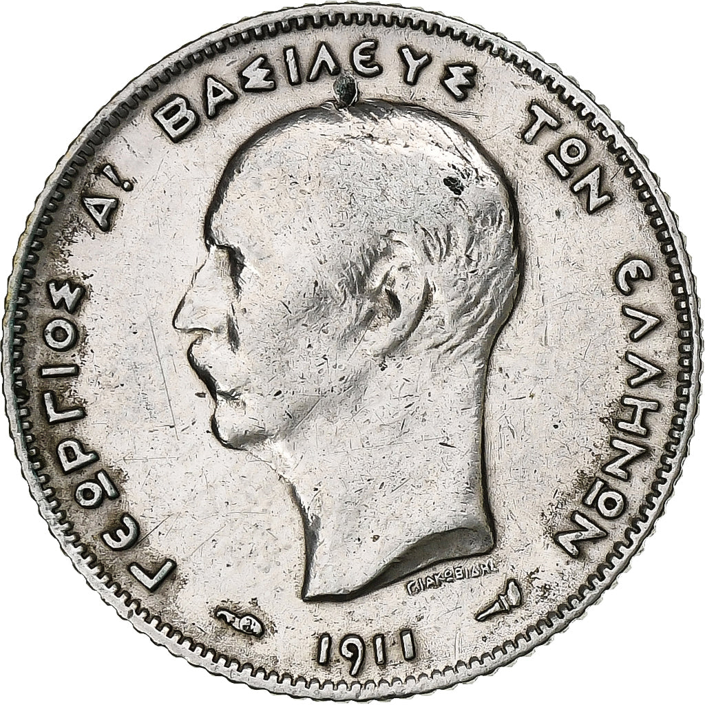 Griechenland, George I, Drachma, 1911, Paris, Silber, SS