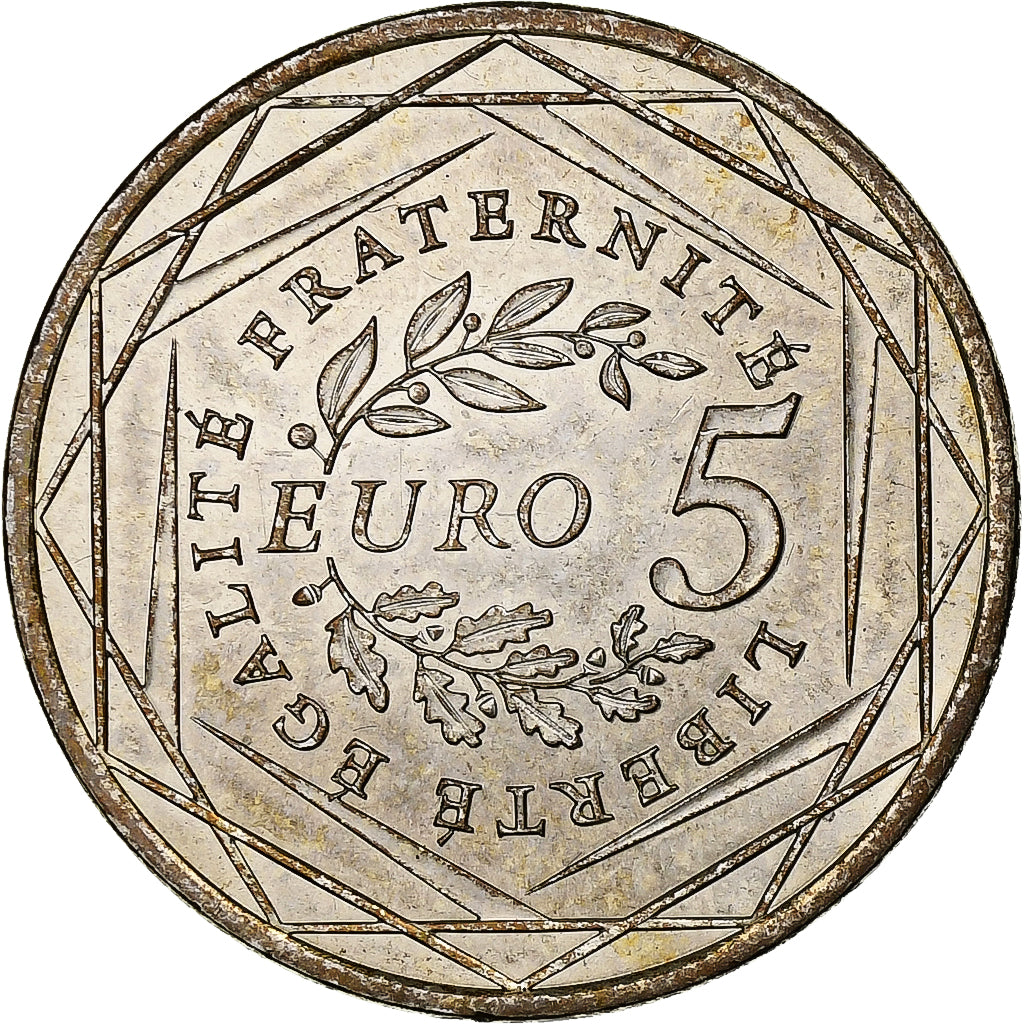 France, 5 Euro, Semeuse, 2008, Pessac, Silver, MS(63)