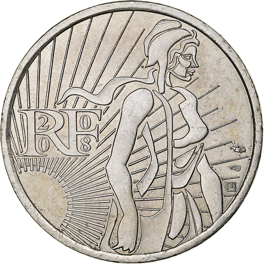 France, 5 Euro, Semeuse, 2008, Pessac, Silver, MS(60-62)