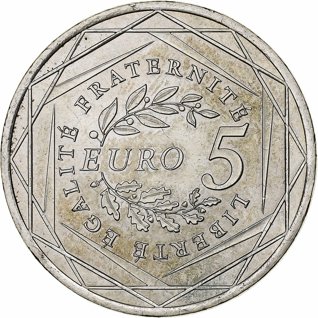 France, 5 Euro, Semeuse, 2008, Pessac, Silver, MS(60-62)