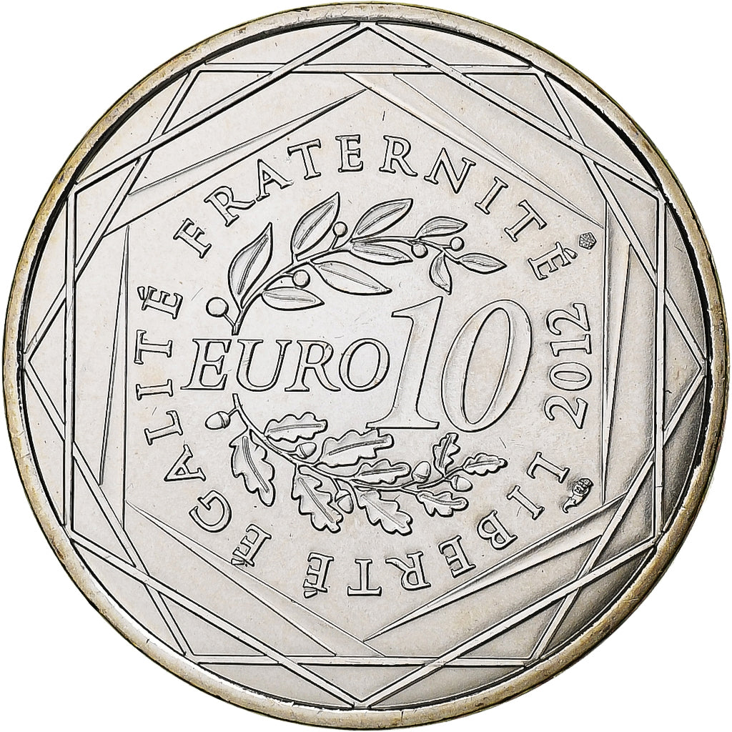 France, 10 Euro, Poitou-Charentes, 2012, Pessac, Silver, MS(63)