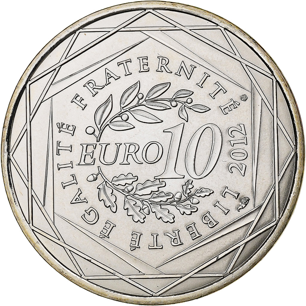 France, 10 Euro, Mayotte, 2012, Pessac, Silver, MS(63)