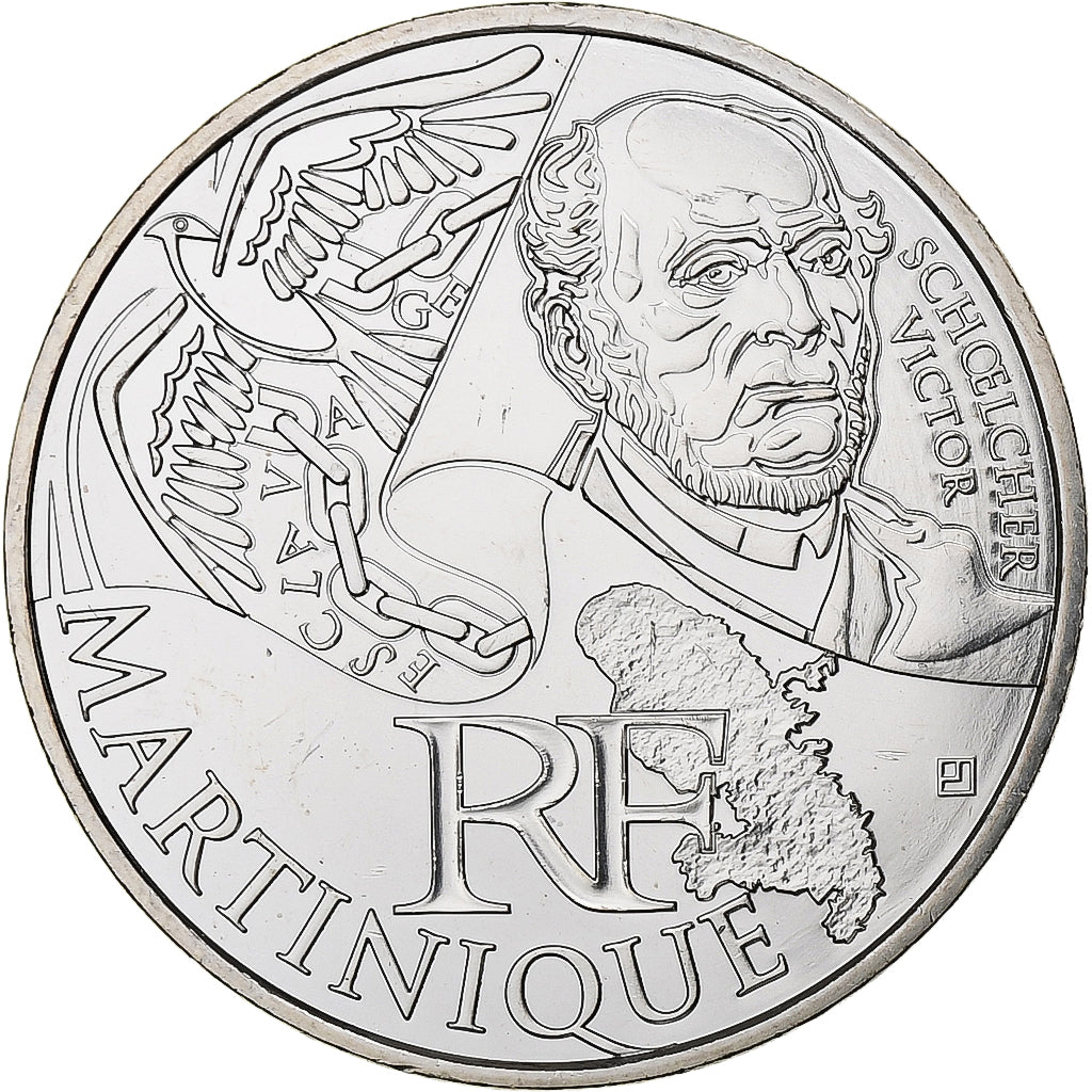 France, 10 Euro, Martinique, 2012, Pessac, Silver, MS(65-70)