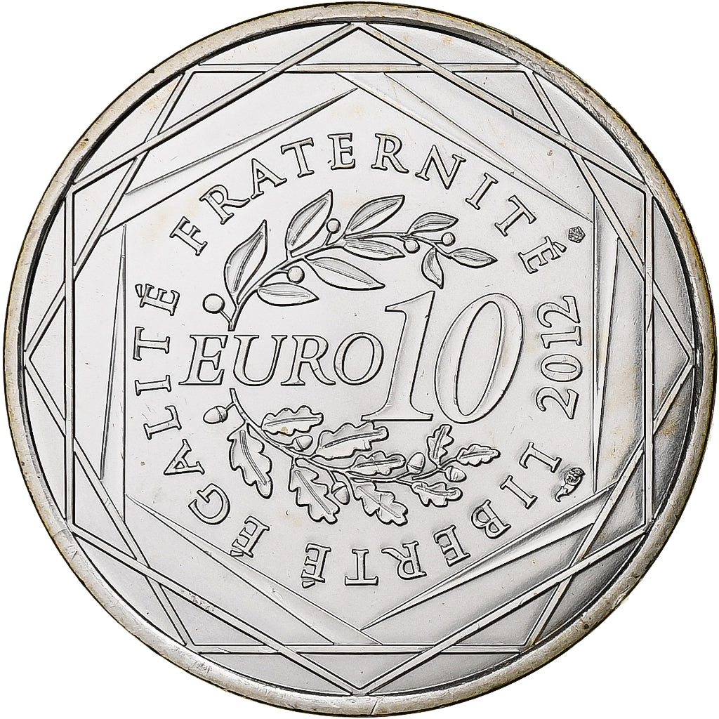 Francja, 10 Euro, Guyane, 2012, Pessac, Srebro, MS(65-70)