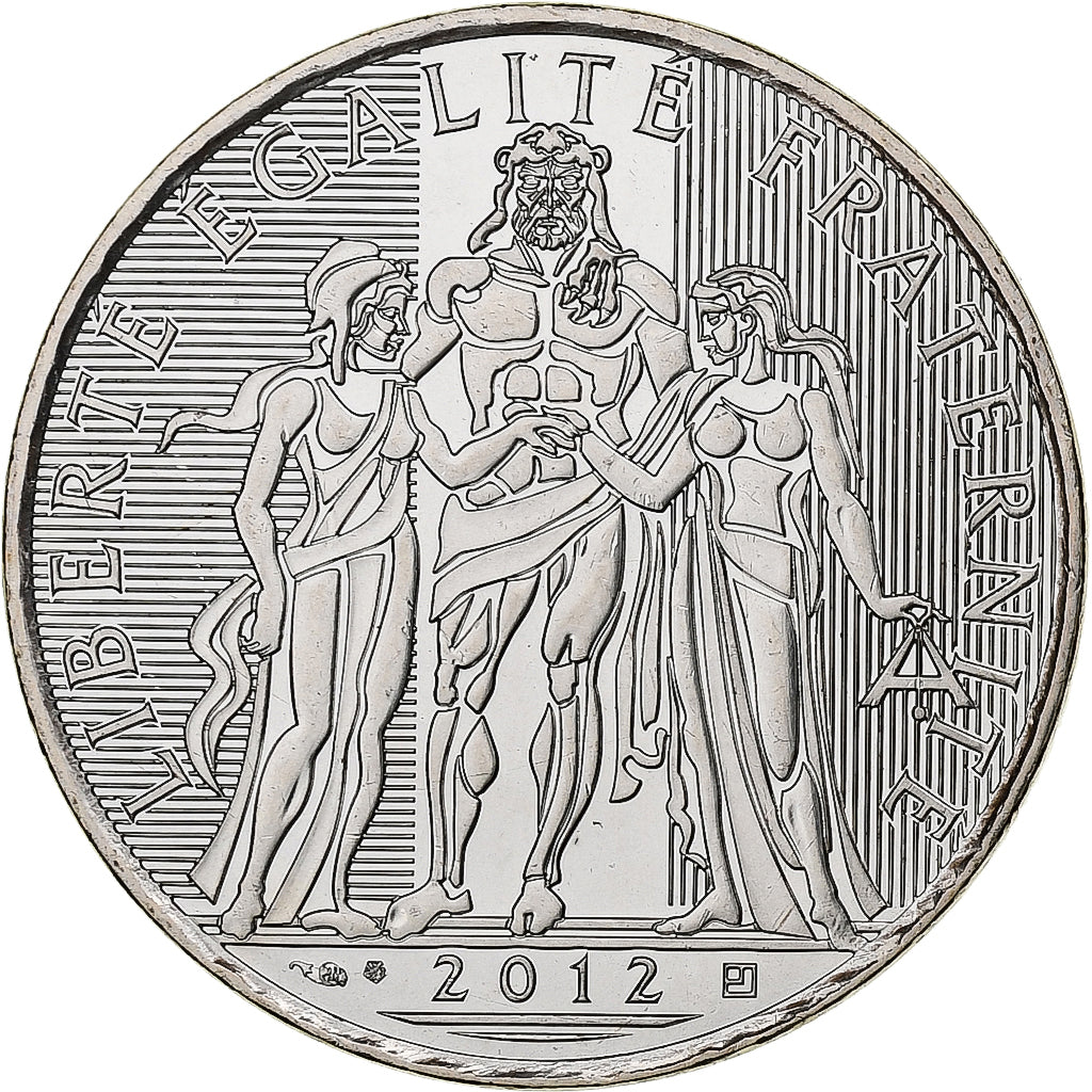 Francja, 10 Euro, Hercule, 2012, Pessac, Srebro, MS(64)