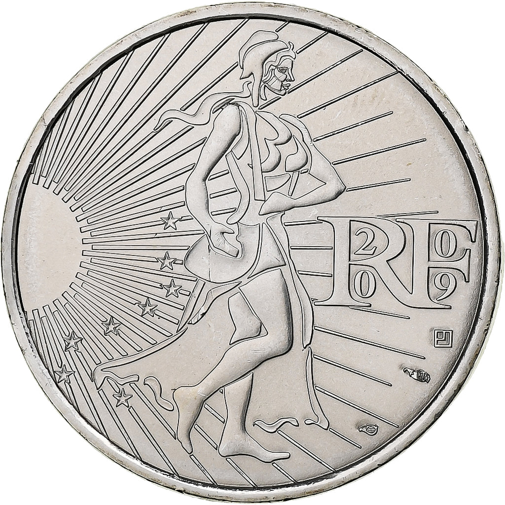 France, 10 Euro, Semeuse, 2009, Pessac, Silver, MS(65-70)