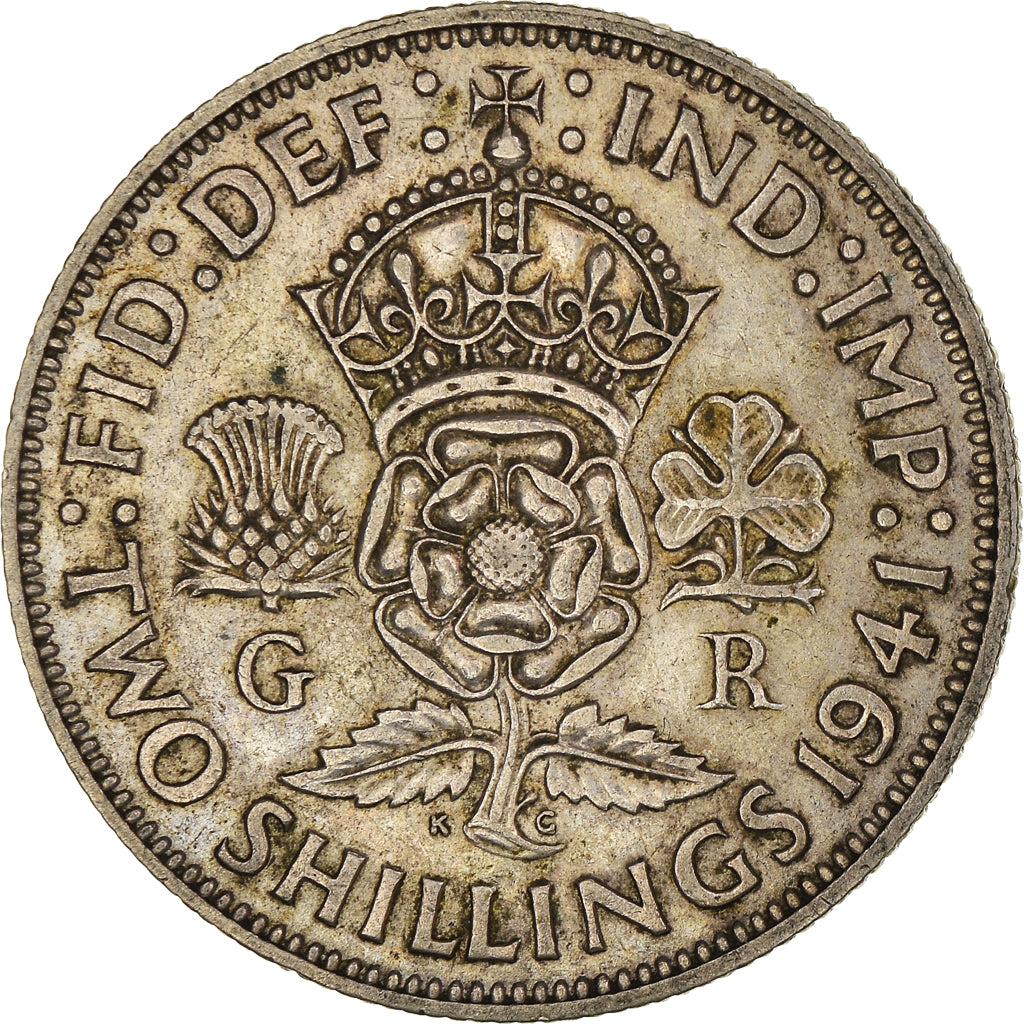 Coin, Great Britain, George VI, Two Shillings, 1941, British Royal Mint