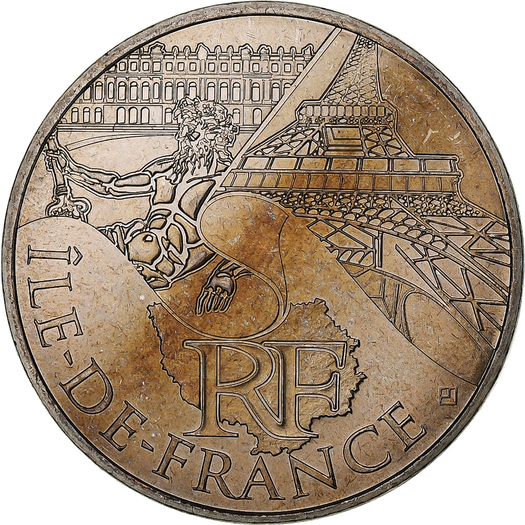 Francja, 10 Euro, Île-de-France, 2011, Pessac, Srebro, MS(63)